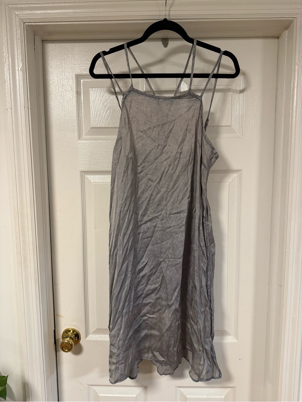 Anthropologie Light Gray Slip Dress with Strappy Back
